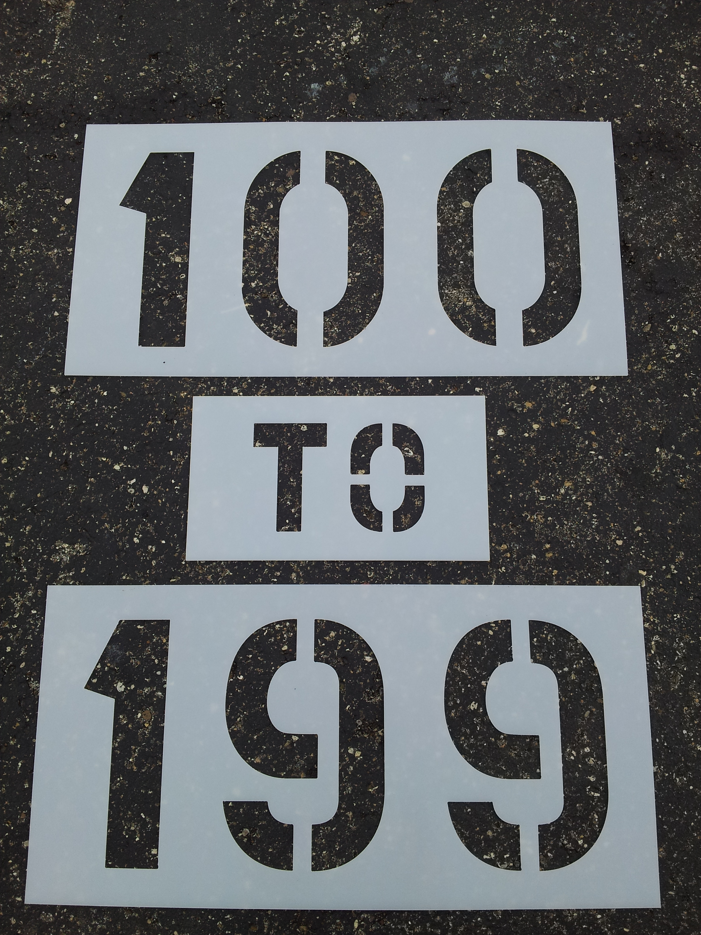 Triple Digit Parking Lot Number Stencils 100199 American Striping OHIO