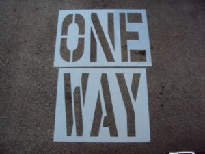 One-Way-Parking-Lot-Stencil