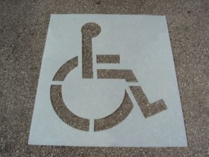 Standard Handicap Parking Lot Stencil MFG'd By American Striping Ohio