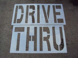 Drive-Thru-Parking-Lot-Stencil-Rounded