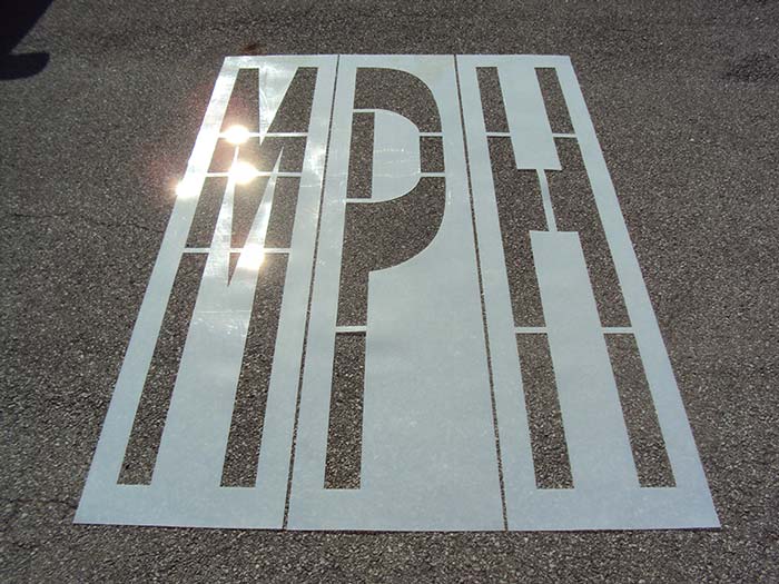 72 MPH Parking Lot Stencil 6' MPH Stencil Department of Transportation FONT
