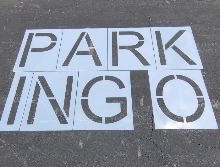 12 Alphabet Stencils – Parking Lot & Playground Stencils, 1/16" Plastic, The American Striping Co.